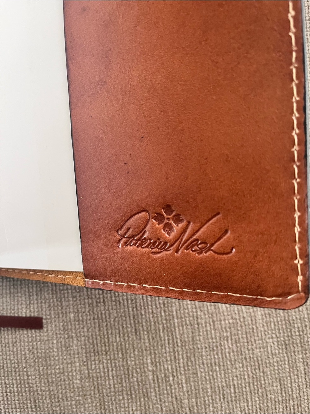 Patricia Nash Brown Leather Map-Print Travel Journal - Picture 7 of 9